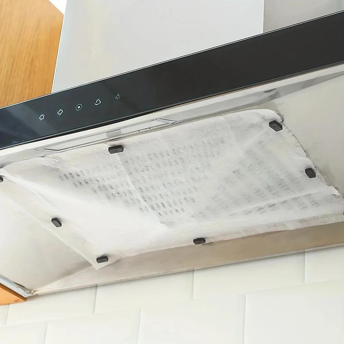 

1pc-Range hood oil suction paper filter film Range hood kitchen oil smoke prevention sticker Filter screen oil cover білий