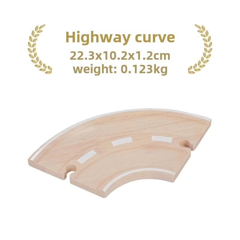 Wooden Train Tracks Beech Wood Road Bridge Railway Accessories Fit for Brand Wooden Tracks Toys for Children Birthday Gifts