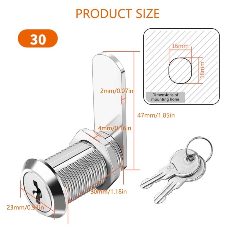 4 Set Mailbox Lock  Cylinder Cams Lock with Key  Cupboard Door Lock Quick Fixing Upgrades for Office Cabinets &  Door