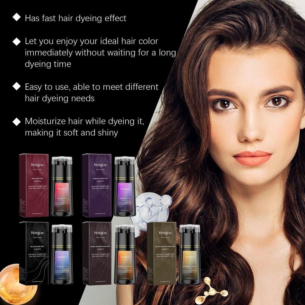 Hoegoa Pielęgnacja Włosów Seria Szamponów Trend DIY Połysk Długotrwały Kolor Łagodna Pielęgnacja Włosów Odżywianie Kondycjonowanie Miękkość