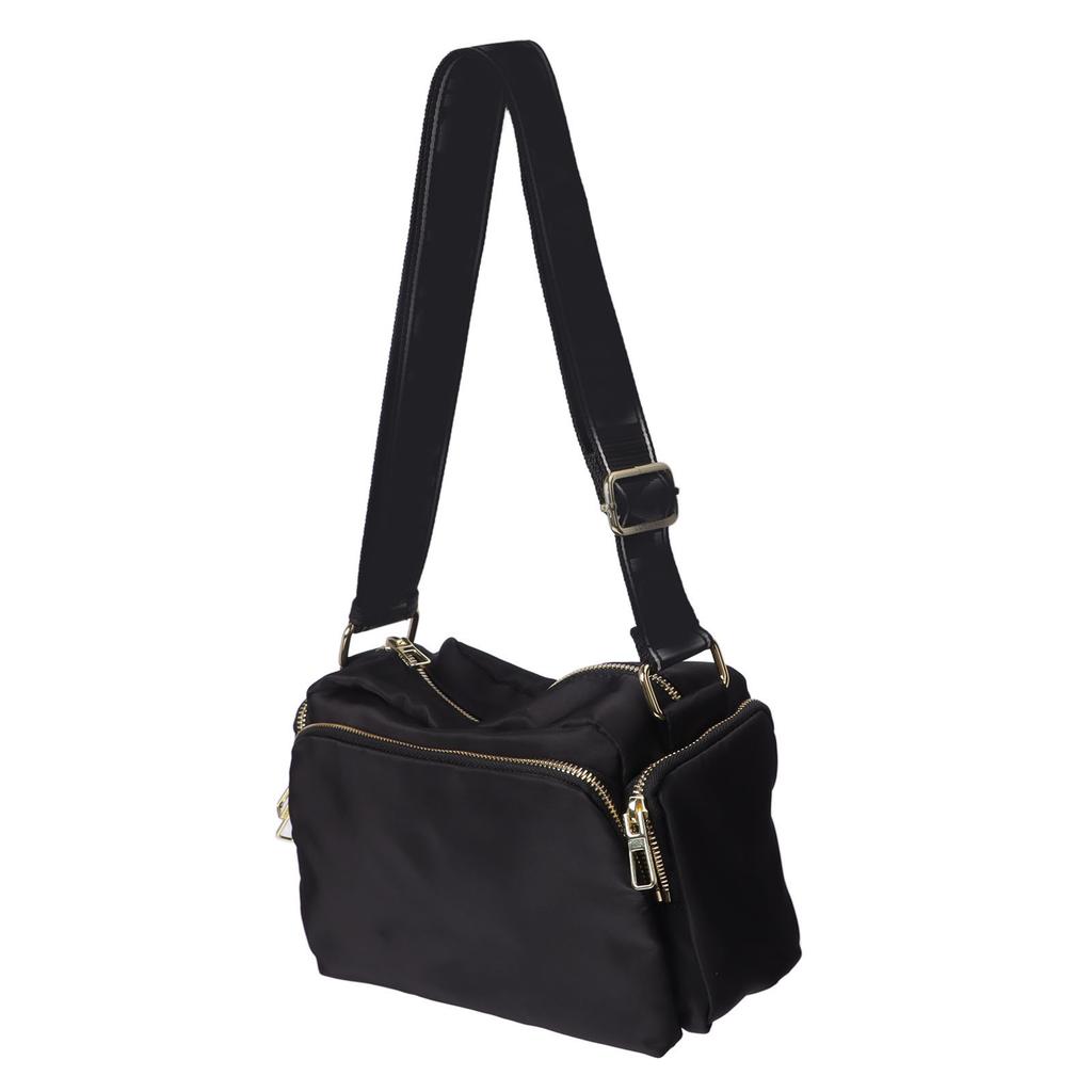 Single Shoulder Bag Golden Mark Black Strap with White Letters Fashion One Strap Messenger Bag Black Free Size