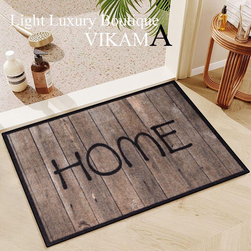 Wood Grain Flowers Crystal Velvet Floor Mat Entry Door Mat Foot Mat Valentine's Day Flower Home Decoration Small Carpet