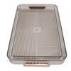Drainage Tea Tray Plastic Large Capacity Multipurpose Transparent Serving Tray with Handles for