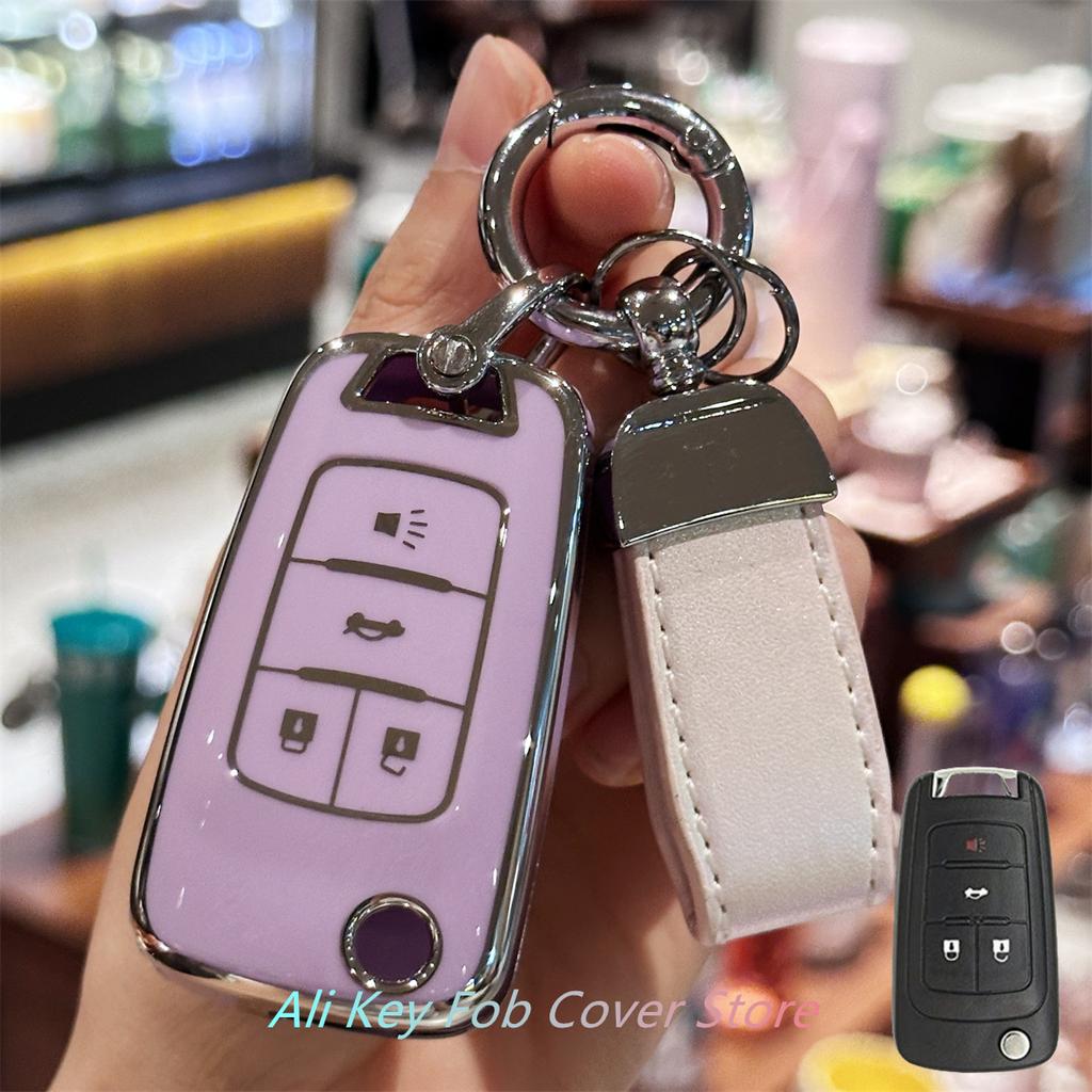 AABHM1 Key Fob Cover Keychain Lanyard for Chevrolet 2010-2019 Impala Camaro Cruze Equinox Malibu Sonic 4 Buttons
