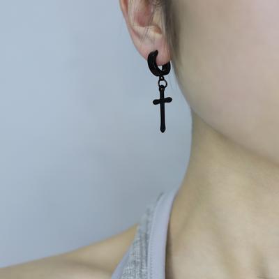 Móda Pánský Nerezový Kříž Přívěsek Chrupavka Kapka Visací Náušnice Punk Zirkon pro Cool Ženy Dívka Dárky pro Přátelství