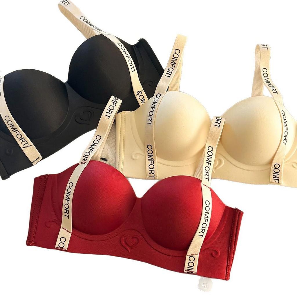 Wire-Free Seamless Push-Up Bra for Small Chest with Adjustable Strap and Underarm Support