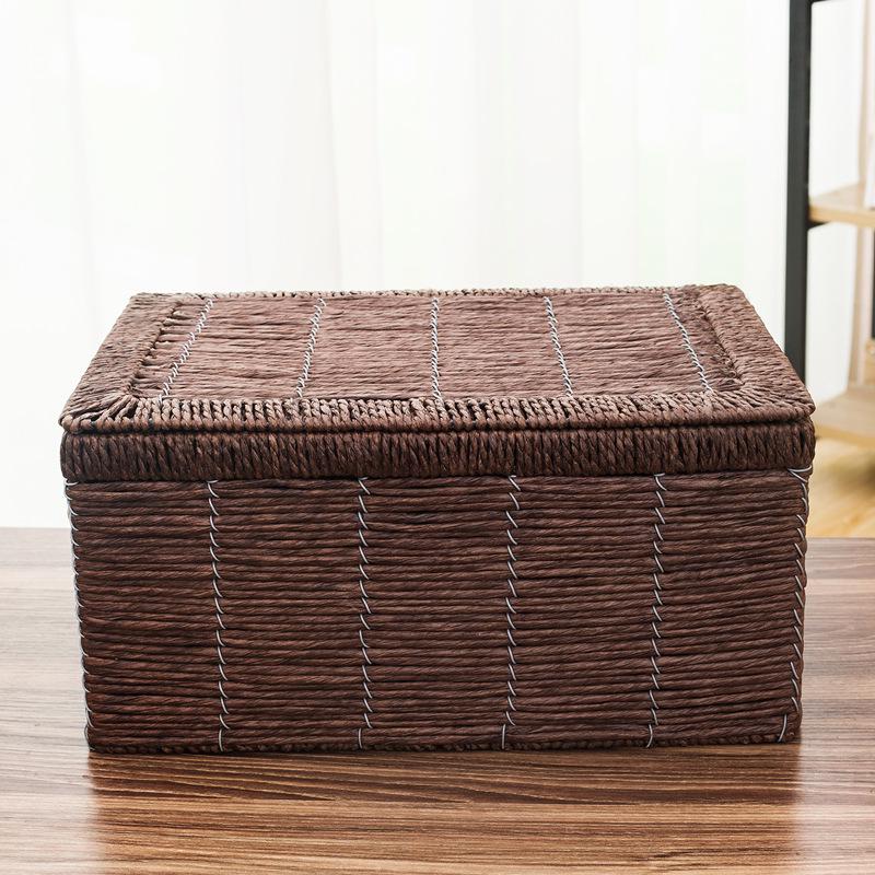 Cesti Portaoggetti in Corda di Carta Intrecciata Imitazione Rattan