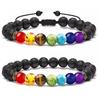 Multicolor Alloy & Volcanic Stone Yoga Bracelet with Turquoise & Tiger Eye Beads