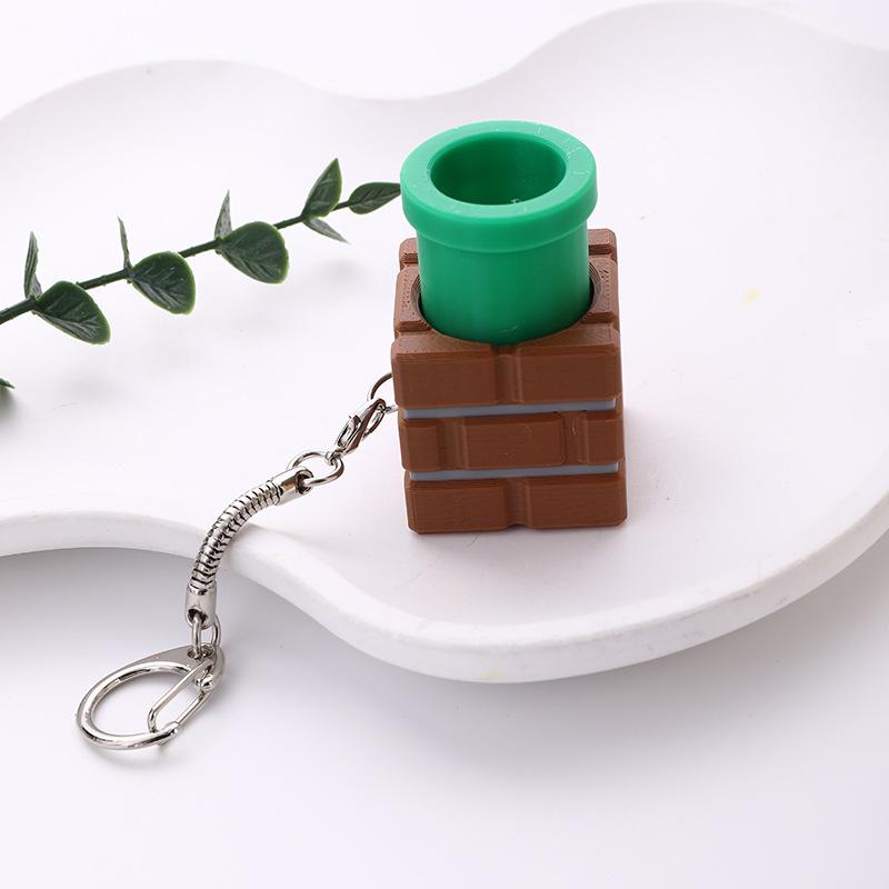 

Interactive Retro Game Pipe Brick Keychain Fidget Clickable Sensory Stress Relief Funny Kids Backpack Bag Charm Cool Gift Item