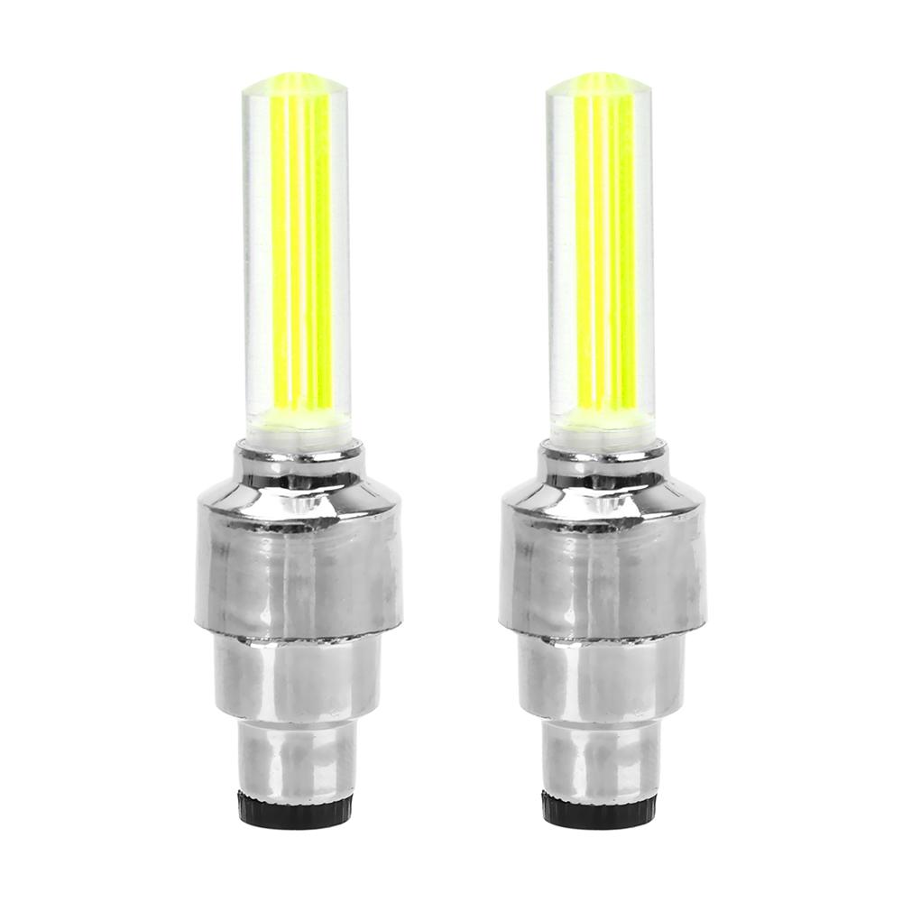 2pcs LED Light Car Tire Valve Cap Decorative Lantern Mountain Bike Light Wheel Spokes Lamp Decoration Light Stick Type Neon Lamp