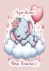 Custom Name Beach Towel for Kids Girls Boy Teen Personalized Cute Cartoon Elephant Bath Towel for Travel Beach Pool Gym Yoga Mat