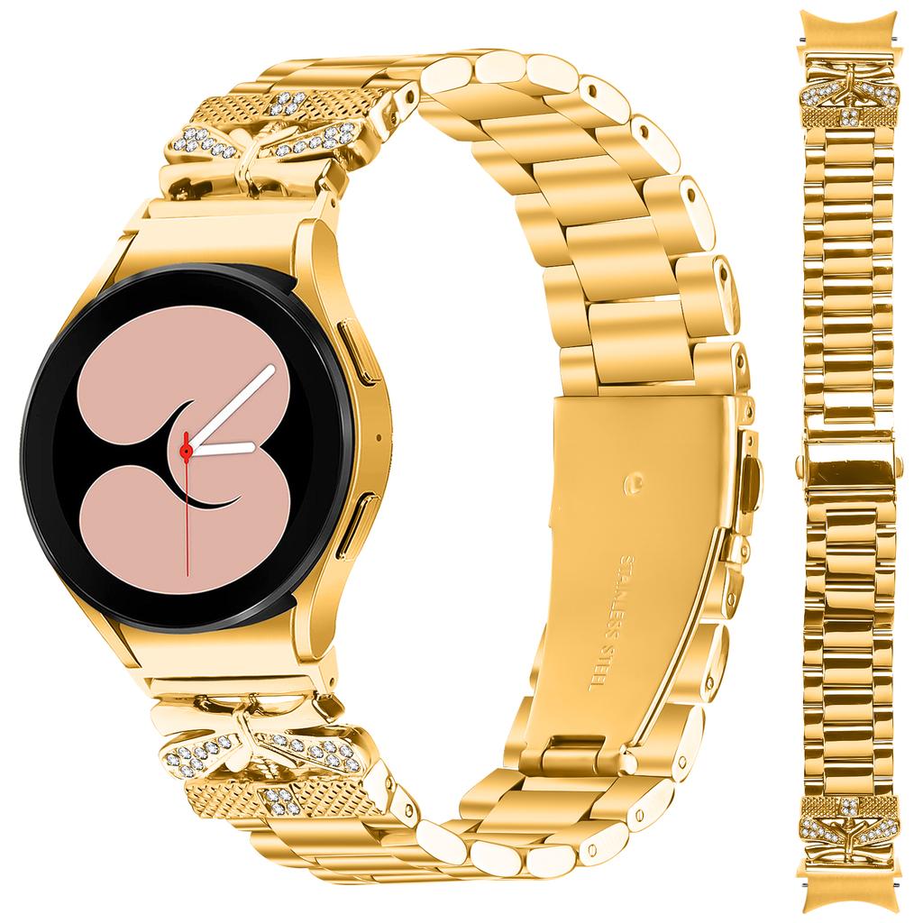 Metal Strap with Quick Release Connector for Samsung Galaxy Watch 5 Pro 45mm/5/5 Active/4/4 Classic/4 Active Butterfly Watch Band