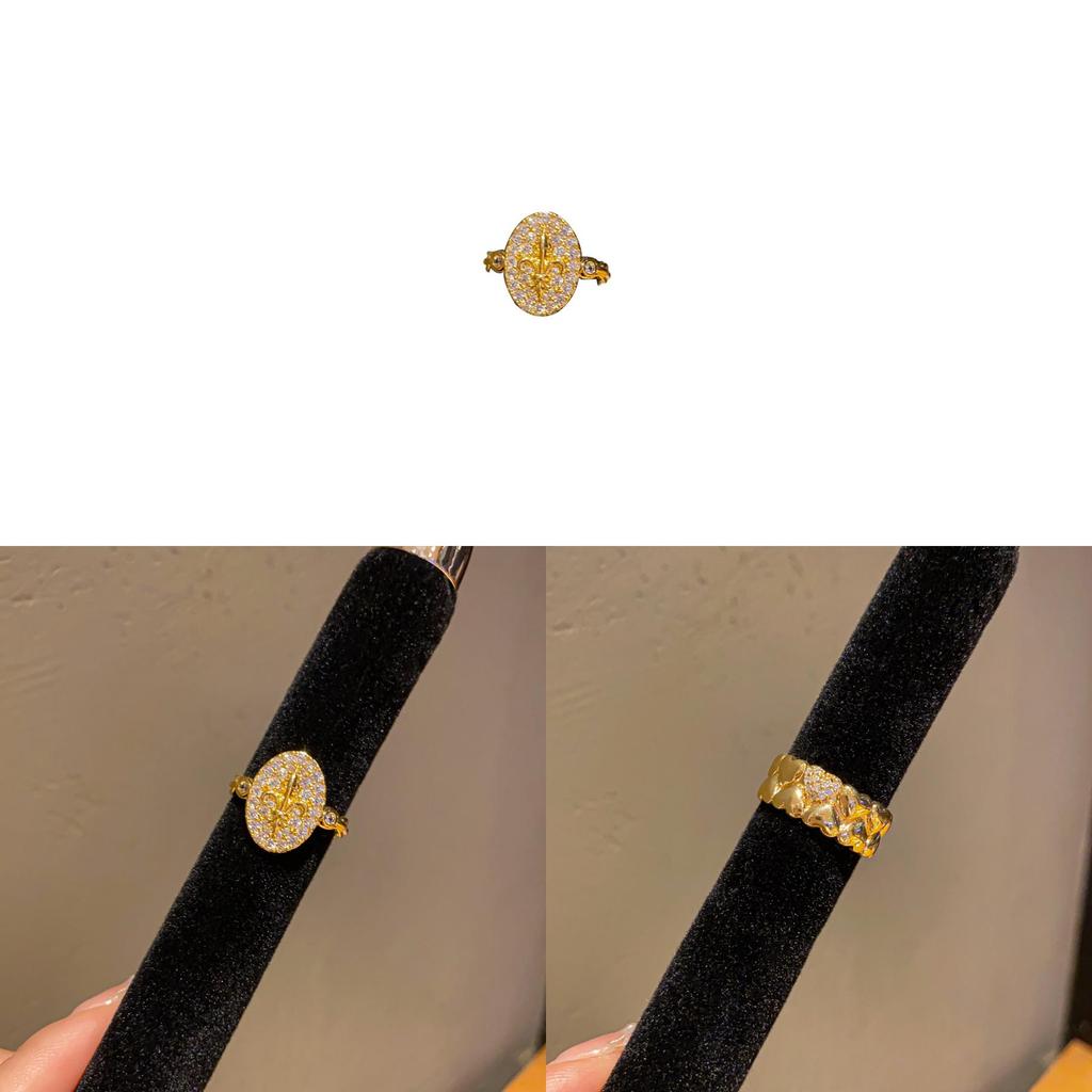 Geometric Openstyle Goldplated Zircon Ring For Women Fashion Jewelry