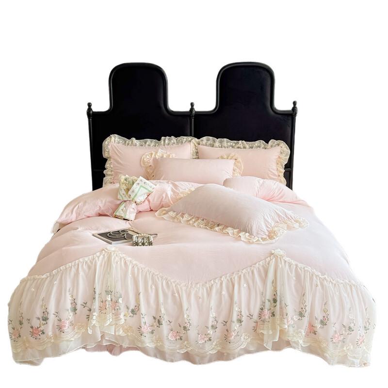 Cloud Cotton Lace Embroidery 4-Piece Bedding Set