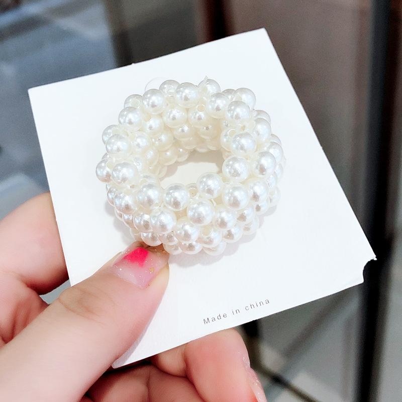 Pearl Hair Ties Beautiful Pearl Elastic Hairbands Handmade Headwear Woman Hair Accessories