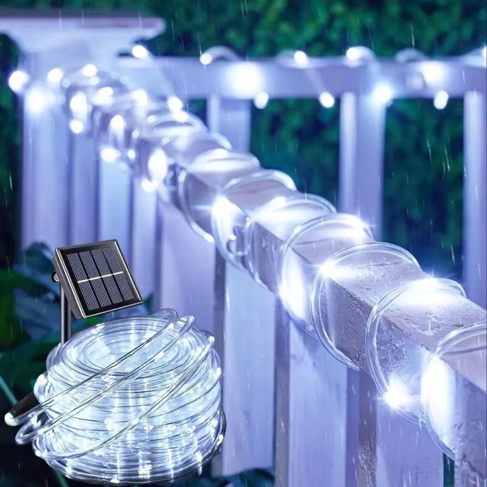 Courtyard Decor Waterproof Solar String Lights Energy Saving 50 LEDs Fairy Lights 8 Modes Durable Rope Lights Outdoor Decor
