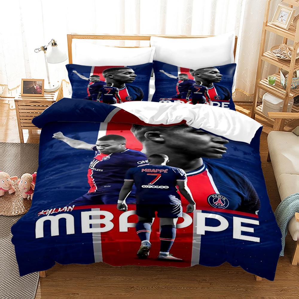 3D Three-Piece Size Football Quilt Cover Quilt Cover Home Textile