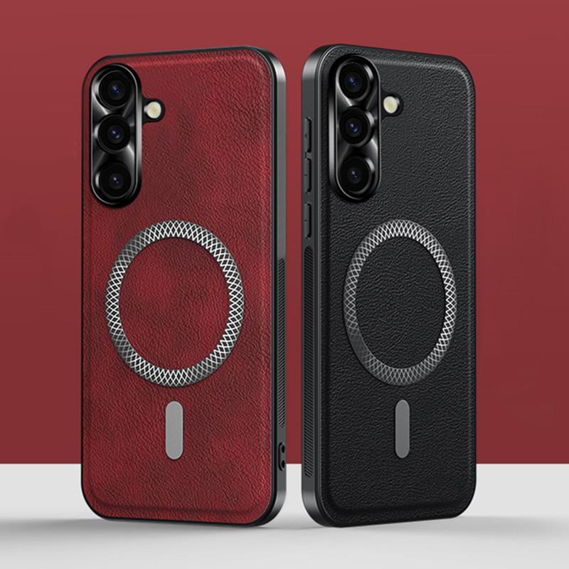 Retro Leather Magnetic Phone Cases For Samsung Galaxy A16 A25 A34 A52 A53 A54 A55 5G Metal Camera Protection Shockproof Cover