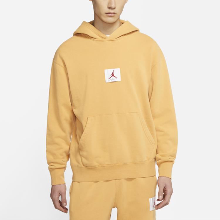 Jordan Printed Pullover Hoodie With Long Sleeves Men Tops Buckskin-Brown CZ6094-217