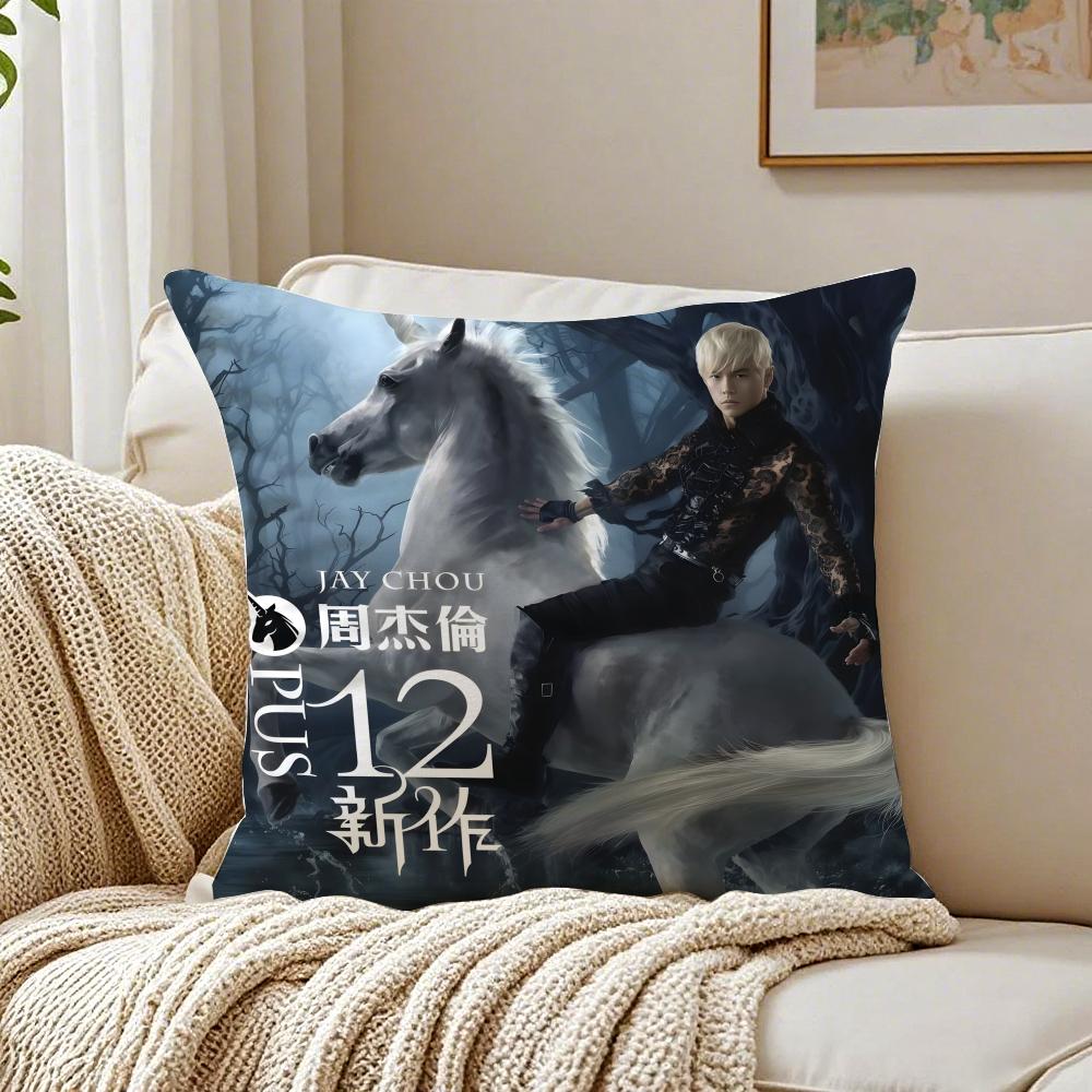 

Chinese Pop JJay Chou Album Cover Cushion Cover Linen Pillowcase Soft for Sofa Bed Home Room Decor 30x30cm