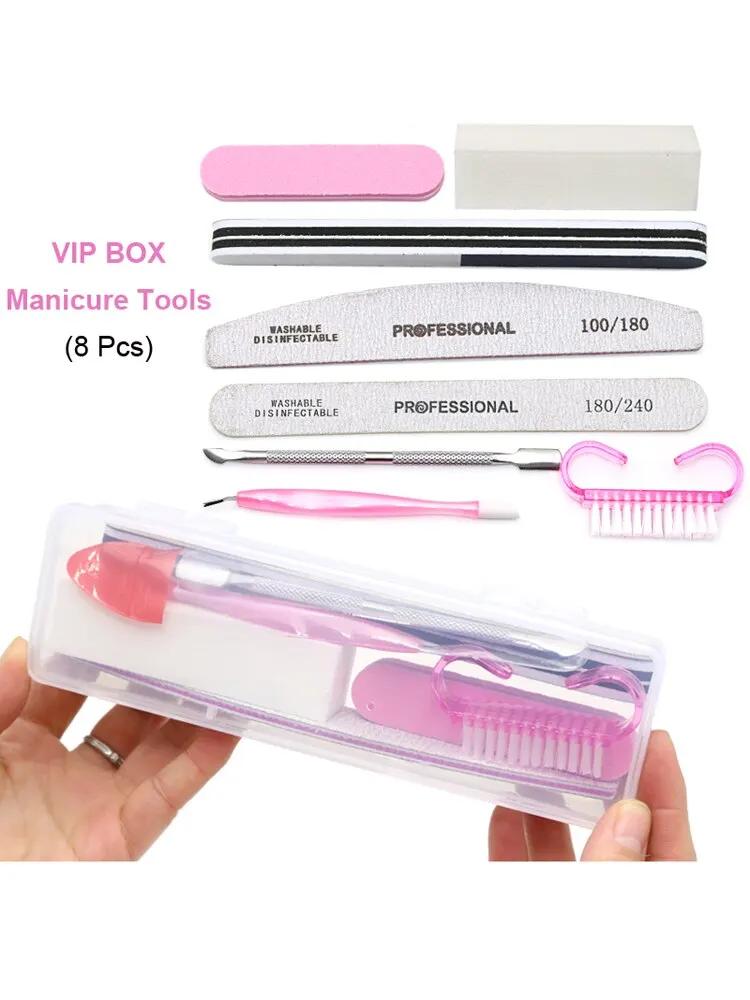 

Набор пилочек для ногтей 8 шт. 100\180 Шлифовальный баффер для ногтей Профессиональные пилочки для маникюра Кисти для макияжа Педикюрный инструмент Наборы для наращивания