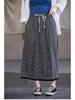 Artistic Retro Black Knit Midi Skirt with Soft Elastic Waist