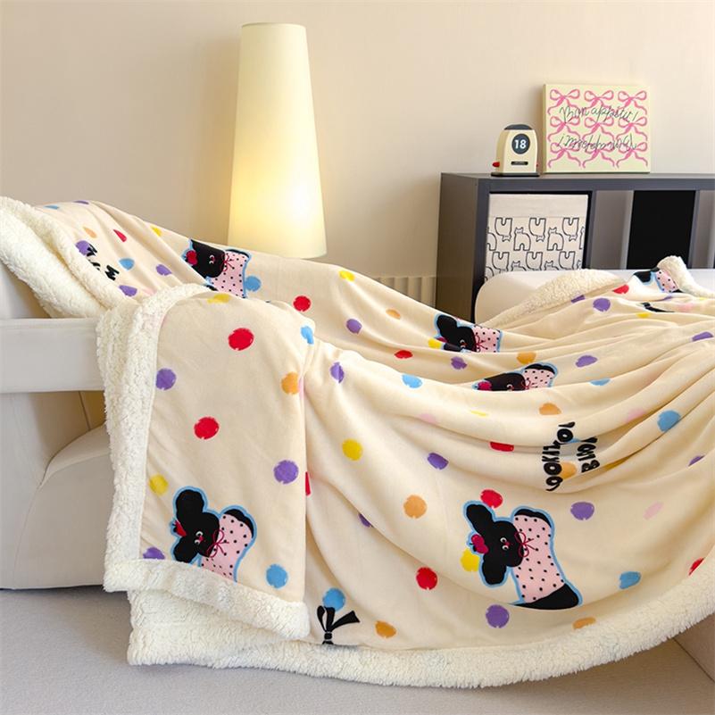 Thicken Warm Cartoon Blanket Comfortable and Skin-friendly Throw Blankets Velvet Bed Cover Cute Bedspreads for Bed Sofa Couch