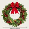 Christmas Fir & Cypress Leaf Wreath with Artificial Flowers - Indoor Decoration