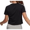 Adidas Round Neck Letter Print Comfort Stripe Short Sleeve T-Shirt Women Tops Black GL0777