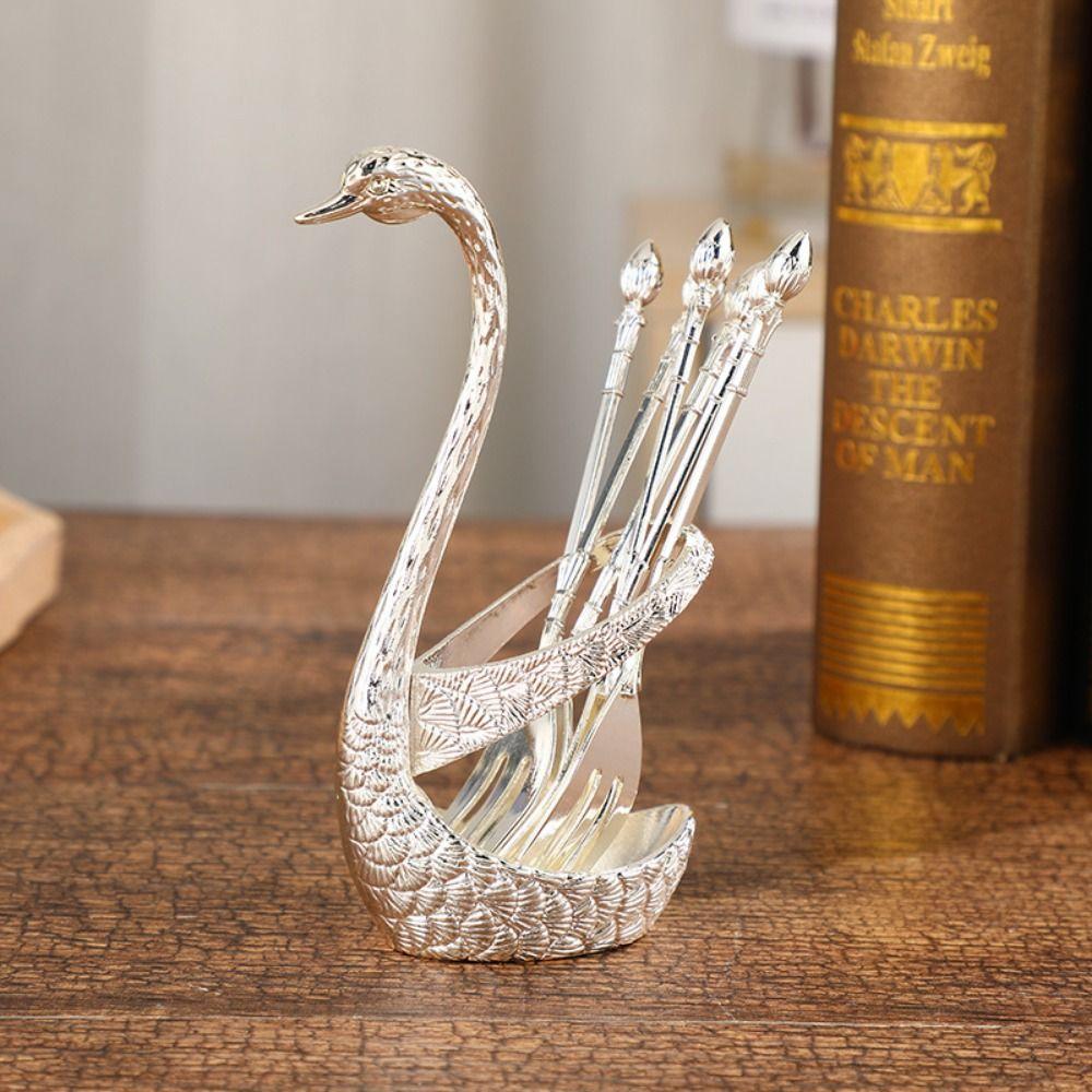 Luxury Swan Tableware Set Nordic Coffee Spoons Kitchen Supplies Dessert Utensils  Daily Use