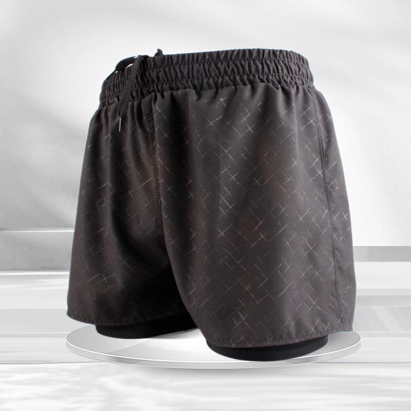 

Men s Swimming Trunks Anti-embarrassment Double-deck Beach Hot Spring Professional Straight Angle Loose Quick-drying Short XXL 110-130