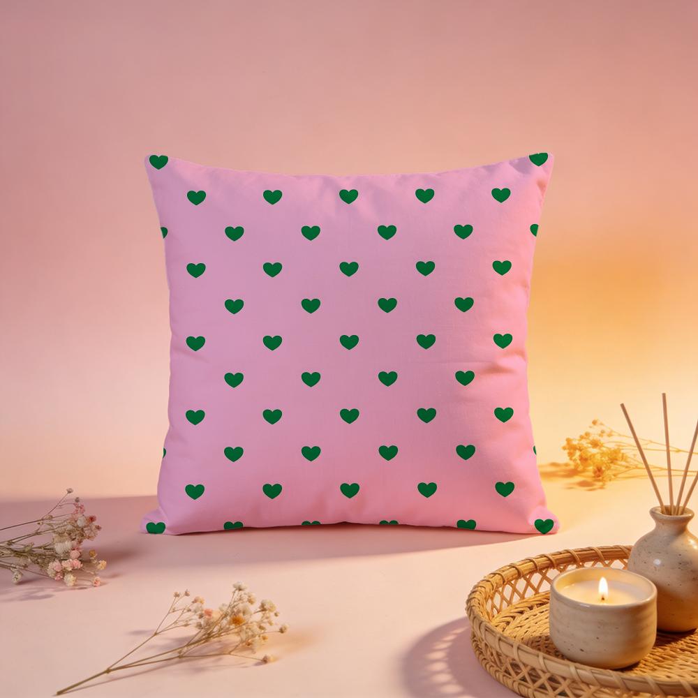 Bold Heart Allover Print Cushion Cover Comfortable Durable Pillow Cover MultiScene for Home Office Car Sofa