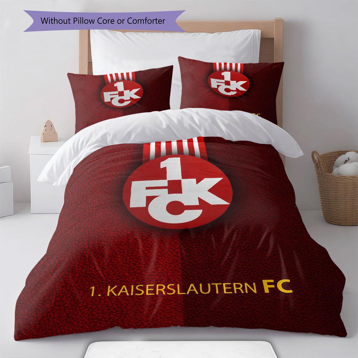 Kaiserslautern Bettwäsche Steppdecke Set Bettbezug Kissenbezug Heimdekoration Geburtstagsgeschenk (1 Bettbezug + 2 Kissenbezüge, ohne Füllung) 135x200cm