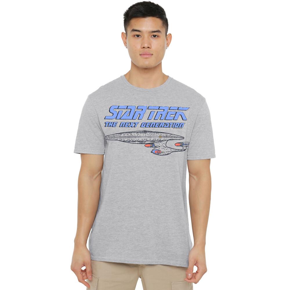 Star Trek Distressed Tng T-Shirt S-2XL Heather Gray M