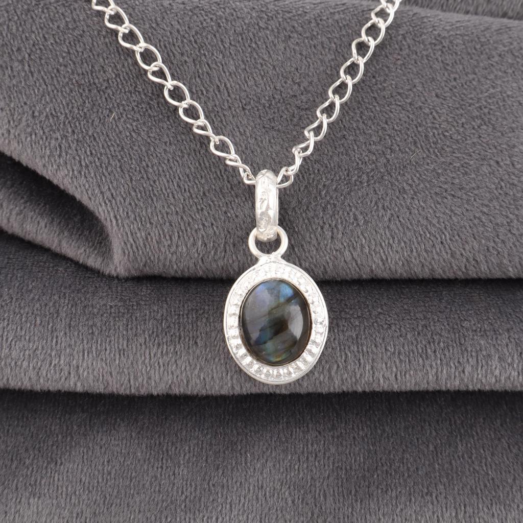Labradorite Pendant, Handmade Gemstone 925 Sterling Silver Pendant Dainty Jewelry, For Gift Silver Jewelry