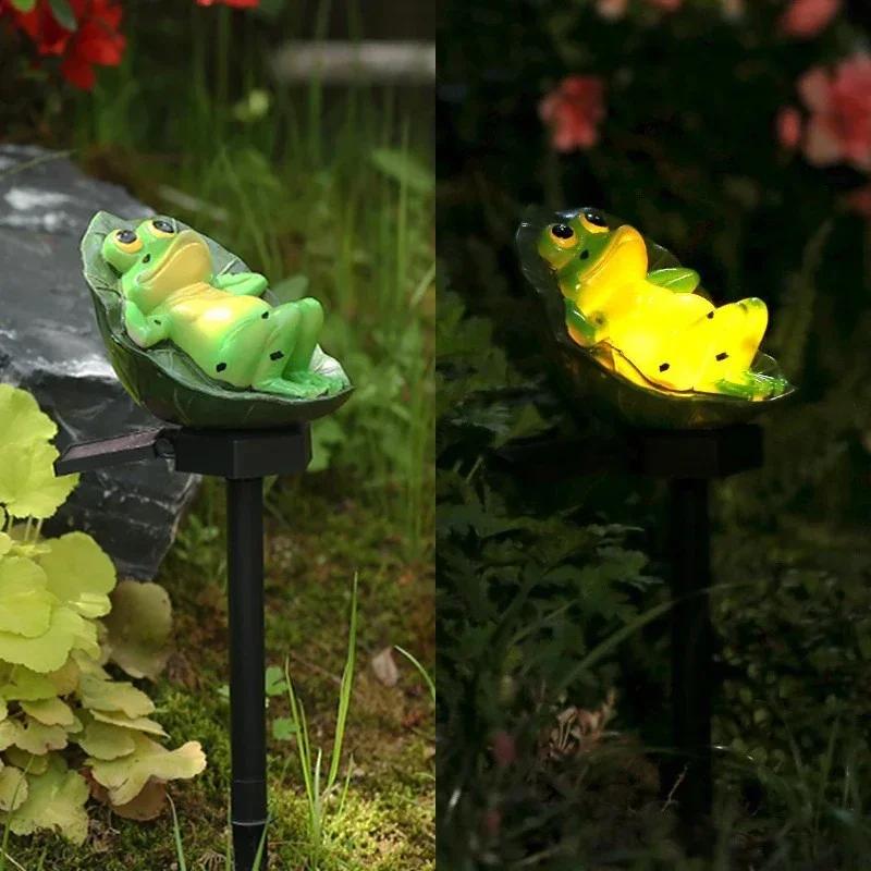 Solarleuchte Außen Wasserdicht Frosch Harzlampe Erdspieß Außen Dekorative Lichter Geeignet Für Garten Höfe Parks