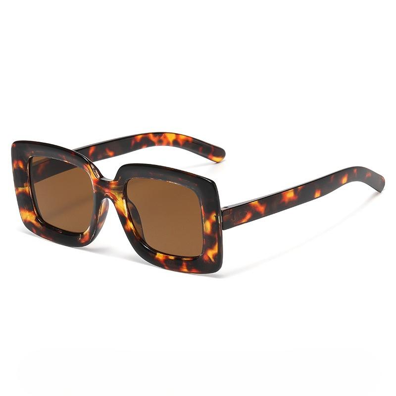 New Trend Fashion Square Shape Plastic Big Frame Sun Glasses UV 400 Travel Drive Sunglasses for Men Women