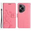 For Honor 400 Pro 5G (Global) Leather Wallet Case Butterfly Flower Imprinted Phone Cover with Strap