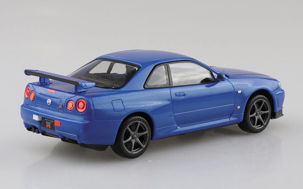 Aoshima Bunka Kyozaisha The Snap Kit Series Nissan R34 Skyline Bayside Blue Plastic Model 1/32 GT-R Color-coded 11-A