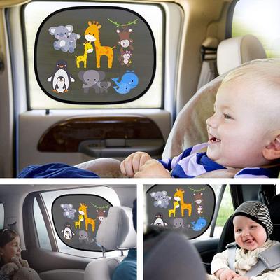 2 יחידות מעשי תינוק ילדים ילדים חלון Uv שמש צלונים בעלי חיים מתקפל לרכב צל שמש