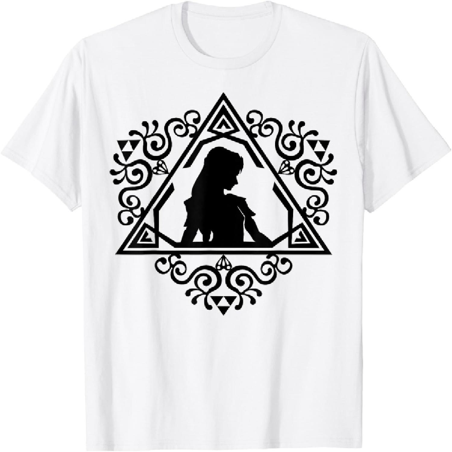 Nintendo Zelda Princess Ornate Silhouette Graphic T-Shirt T-Shirt XXXXXL белый