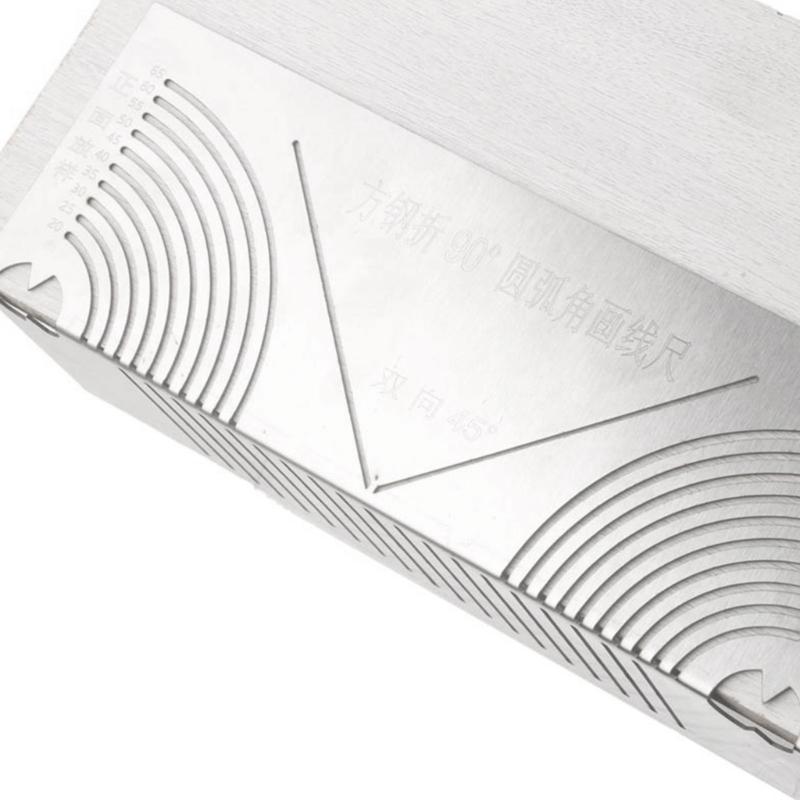 Rounded Corner Drawing Ruler Square Tube Multifunctional Folding Right Angles Drawing Tool Line Drawer Drawing Ruler