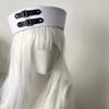 Chain Sweet Captain Hat Y2K Black Cosplay Sailor Hat Leather Buckle Sailor Hat  Festival Wear