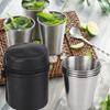 4 Pcs/Set Polished 70Ml Mini Stainless Steel Shot Glass Cup Drinking Wine Glasses With Leather Cover Bag For Home Kitchen Bar