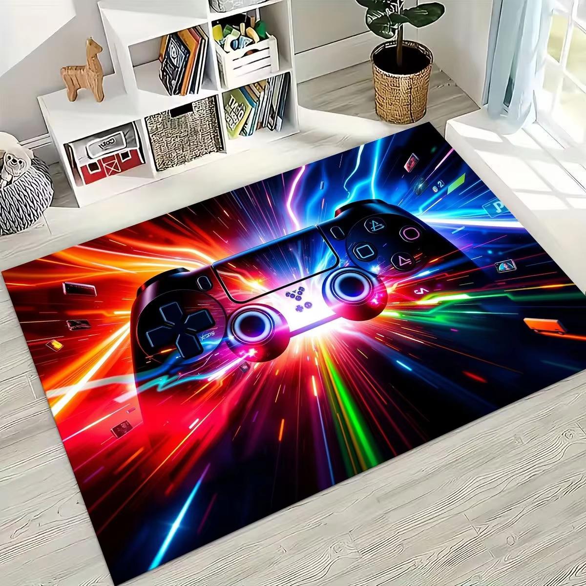 

2025 Gaming for Boys Room Gamer Casual Carpet with Controller Design Rug for Game Room Bedroom Decor Non-slip Machine Washab Mat 40x60cm