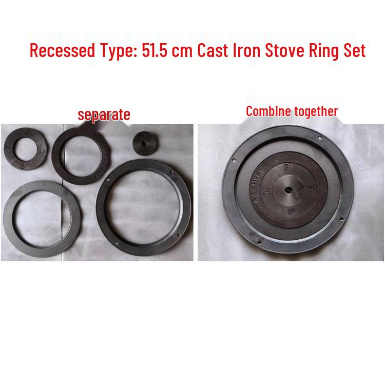 Cast Iron Firewood Stove Ring & Lid: Thickened Rustic Pot and Fire Pit Accessories
