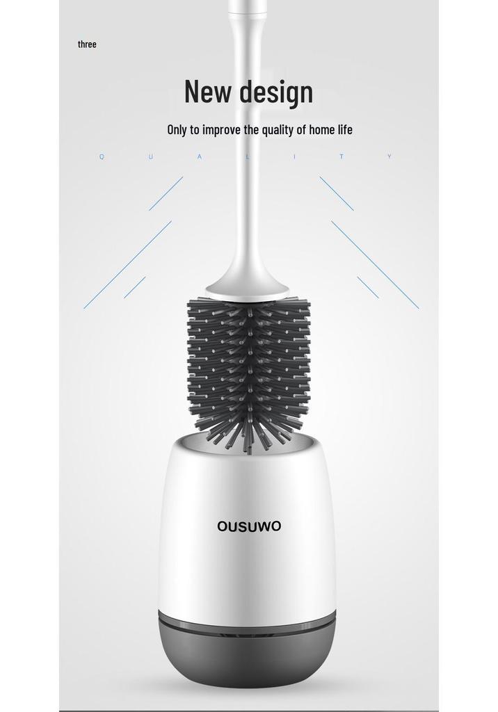 Wall-Mounted Toilet Brush with Long Handle & Soft Bristles for Bathroom Cleaning