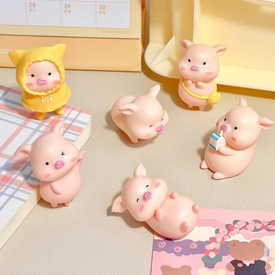 Mini Pig Figurines Cartoon Toy Cute Toppers for Home Piglet Cake Miniature Pig Office Desk Birthday