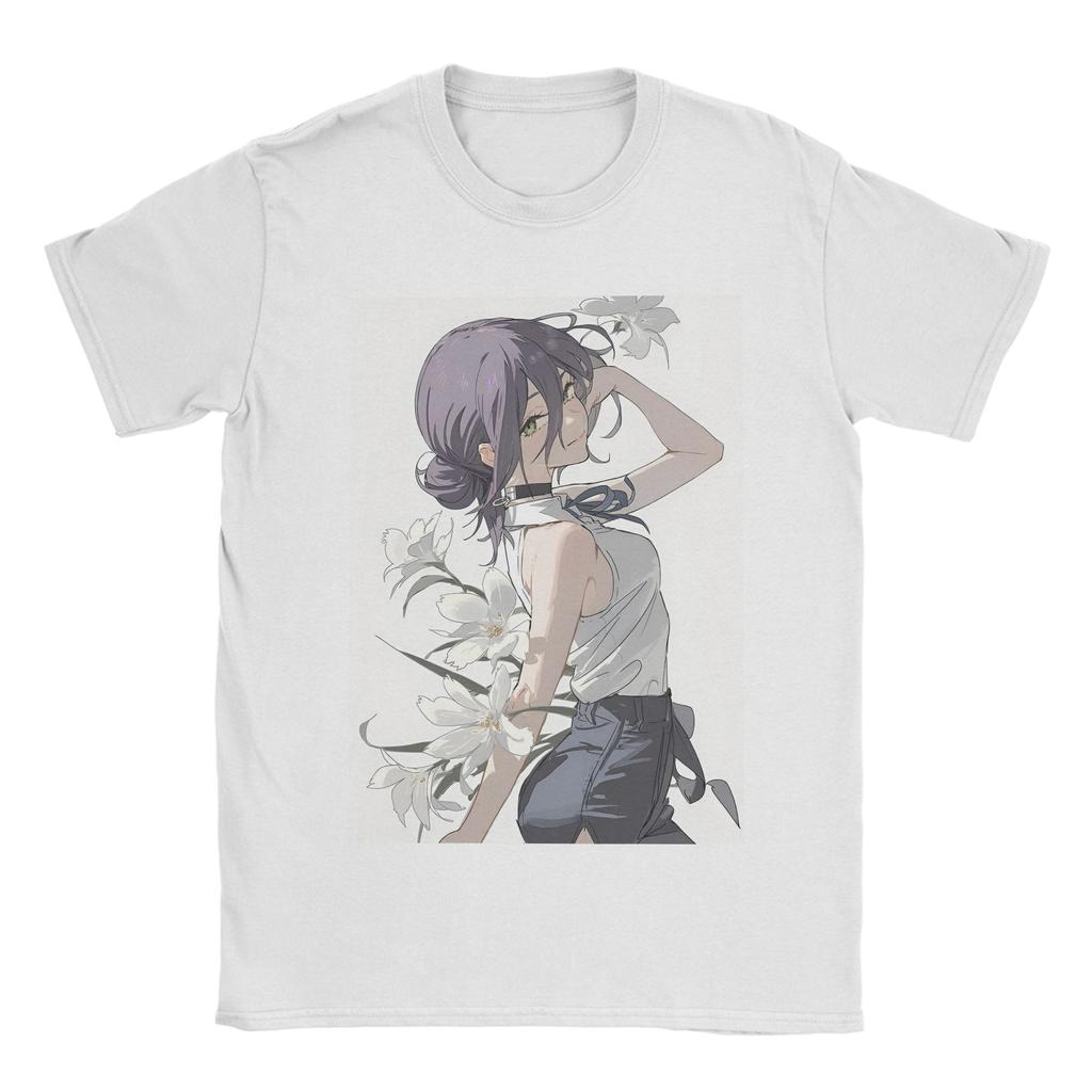 Funny Makima Chainsaw Man T Shirt For Men Women 100%Cotton Short Sleeve  Round Neck Summer Top Tee