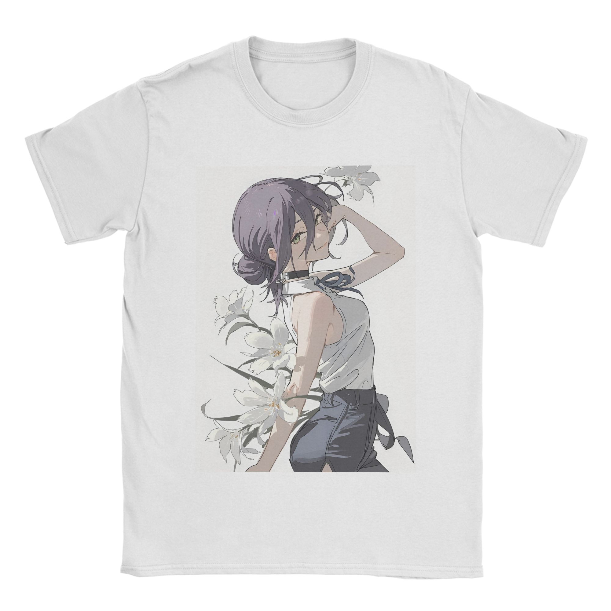 Chainsaw Man Reze Tshirts For Men Women Cotton Clothing Harajuku Cartoon Movie Round Neck Short Sleeve S